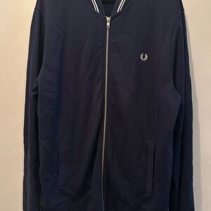 Fred Perry Dark Blue Zip-Up Sweater